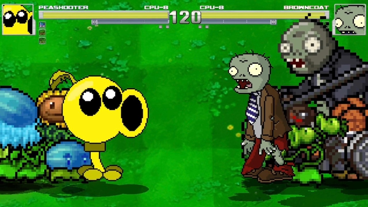 Team Peashooter vs. Team Browncoat 8v8 Absolute War (Plants vs. Zombies) | M.U.G.E.N
