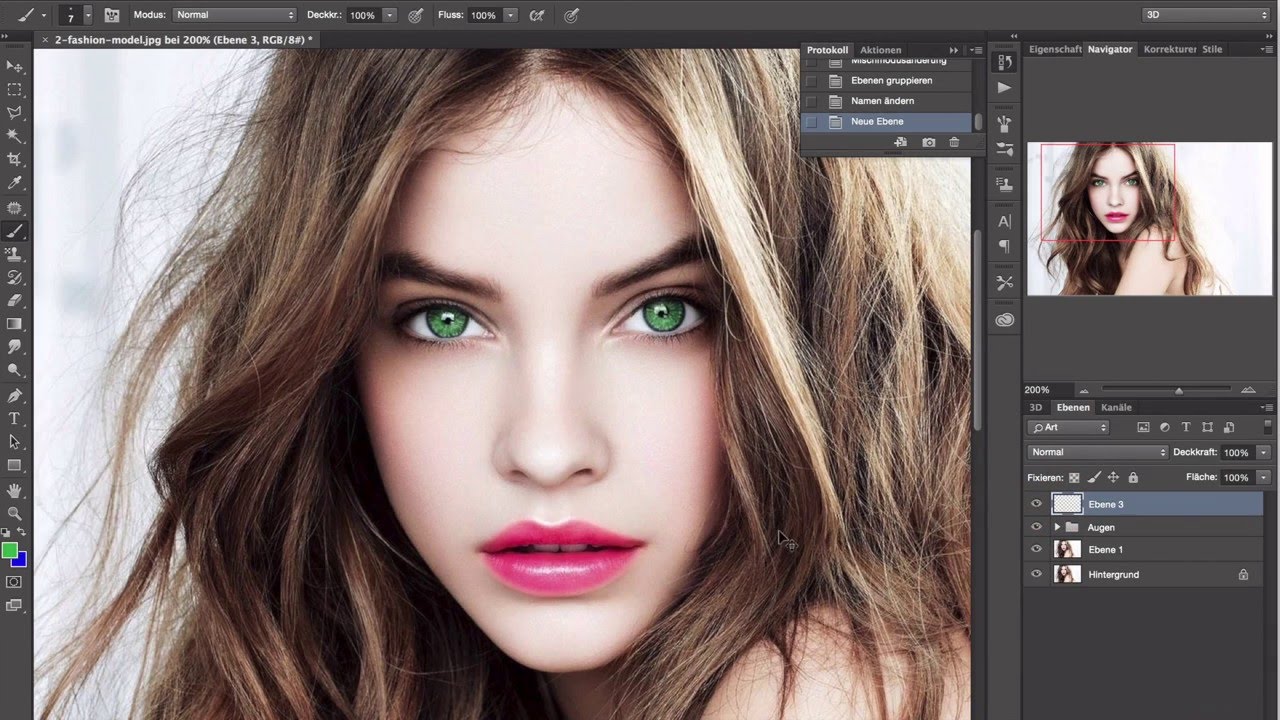 Photoshop - Anfängertutorial - Haare und Lippen einfärben - YouTube