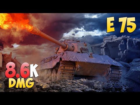 Видео: E 75 - 4 Kills 8.6K DMG - Страстный! - Мир Танков