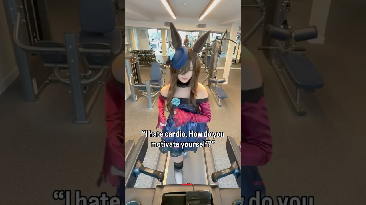 UmaMusume Cardio Motivation Cosplaying as Rice Shower 