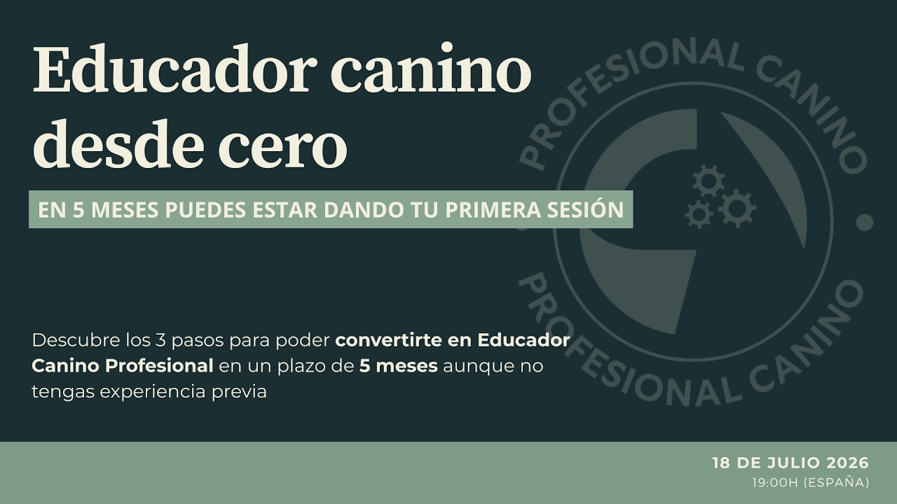 Tutoría gratis: 3 pasos para ser Educador Canino Profesional