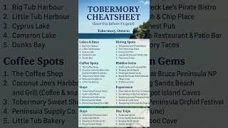 Planning a trip to Tobermory? Don’t miss this ultimate cheatsheet!  Save this and share.