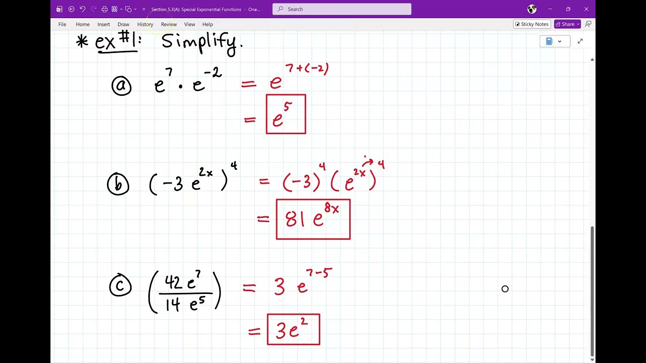 Section 5.3(A): Special Exponential Functions