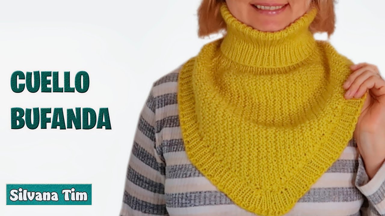 How to a SCARF NECK knitted two needles step by step beginners. - YouTube
