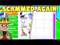 She Scammed me for ALL MY MEGAS..... (Roblox Adopt me)