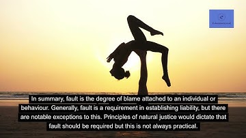 Law and Fault part 2 - is fault required in establishing liability?   www.e-lawresources.co.uk