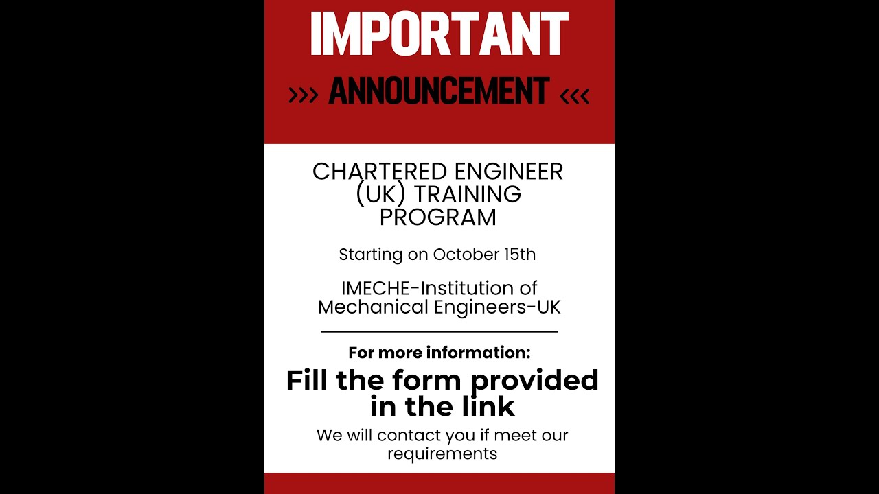 Chartered Engineer (UK) Training Program | Global MEP Training Academy | Starting October 15th