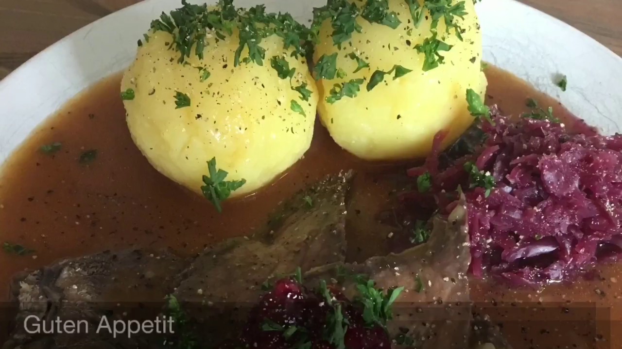 #012 - Bayrischer Sauerbraten mit Knödel und Blaukraut 🇩🇪 - YouTube