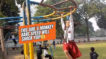 𝐌𝐨𝐧𝐤𝐞𝐲 𝐁𝐚𝐫𝐬 𝐂𝐡𝐚𝐥𝐥𝐞𝐧𝐠𝐞 𝐆𝐢𝐫𝐥 𝐢𝐧 𝐈𝐧𝐝𝐢𝐚!🐒Watch This Kid Swing Like Pros at School Playground @PearlsTV