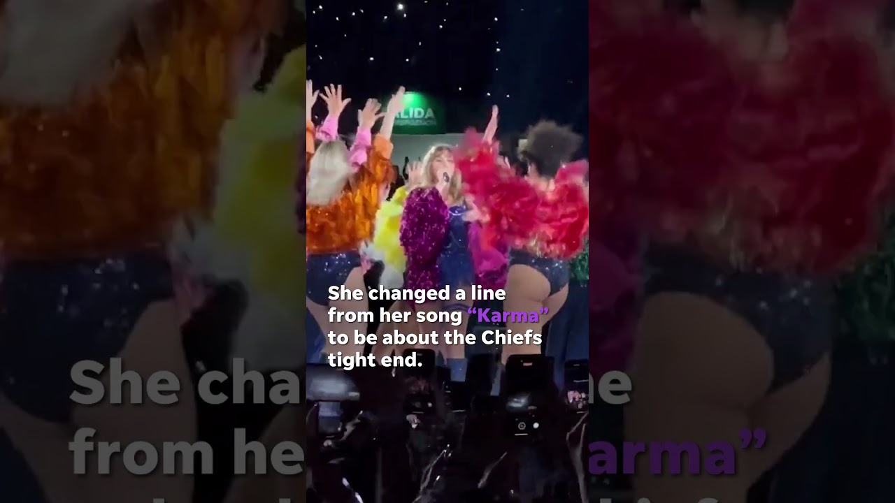 Travis Kelce blows a kiss after Taylor Swift changes ‘Karma’ lyric #Shorts