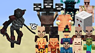 Epic Minecraft Battle:wither skeleton takes on all mobs #minecraft #viral #trending