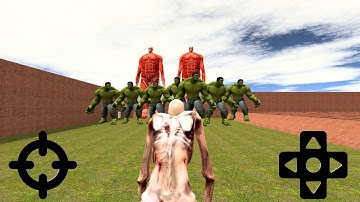 😈 SCP-096! VS HULK ARMY & GIANT TITAN!? In Garry