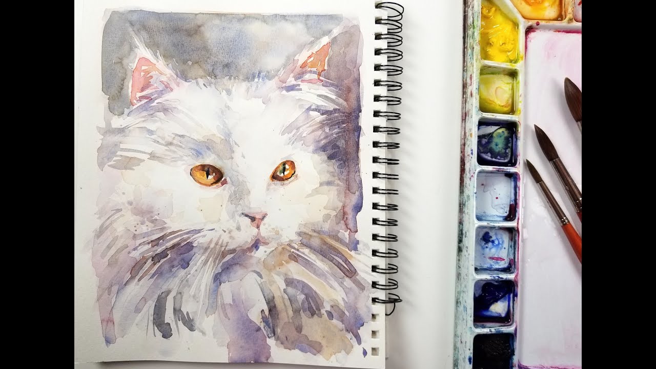 How to paint a White cat