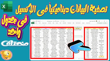 تعليم الاكسيل | كيفية تصفية البيانات ديناميكيا فى الاكسيل باستخدام الداله فلتر Filter