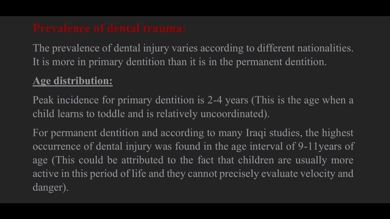 Pedodontics L13 (Management of Trauma to the Teeth & Supporting Tissues)