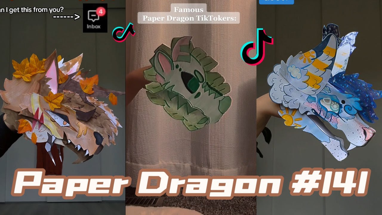 Dragon Puppet Crafts - Paper Dragon TikTok Compilation 