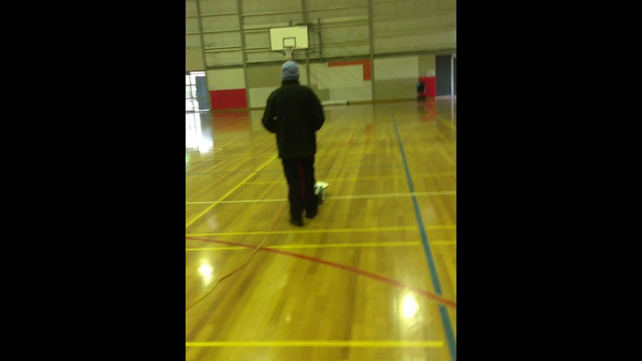 Burnishing the basketball court after it's been scrubbed YouTube
