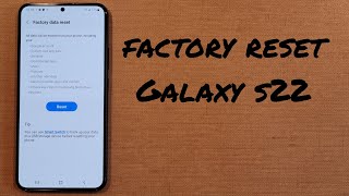 factory reset samsung galaxy s22