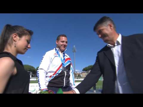 Men's discus throw F42 | Victory Ceremony | 2016 IPC Athletics European Championships Grosseto