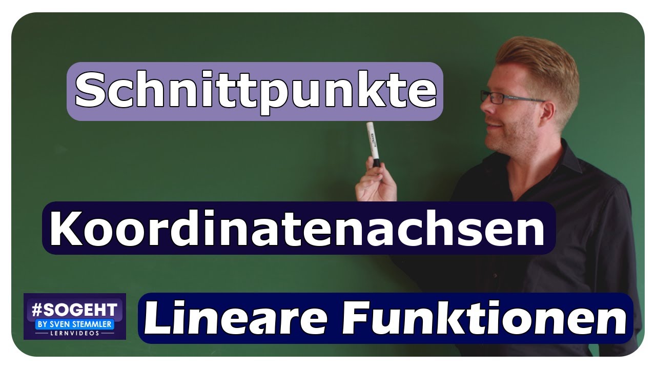 Vorschaubild zum Lernvideo "Schnittpunkte mit den Koordinatenachsen - Lineare Funktionen - einfach und anschaulich erklärt"