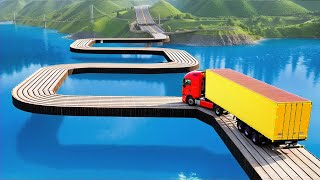 Cars vs Zig Zag Bridge x Deep Water x Massive Speed Bumps ▶️ BeamNG Drive