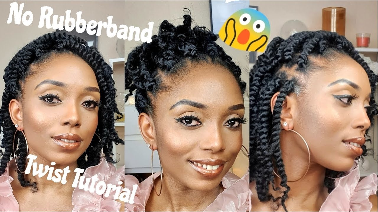  No Rubberband How To Kinky Twists Crochet Braids Tutorial On Short Natural Hair | ChidelovesYou