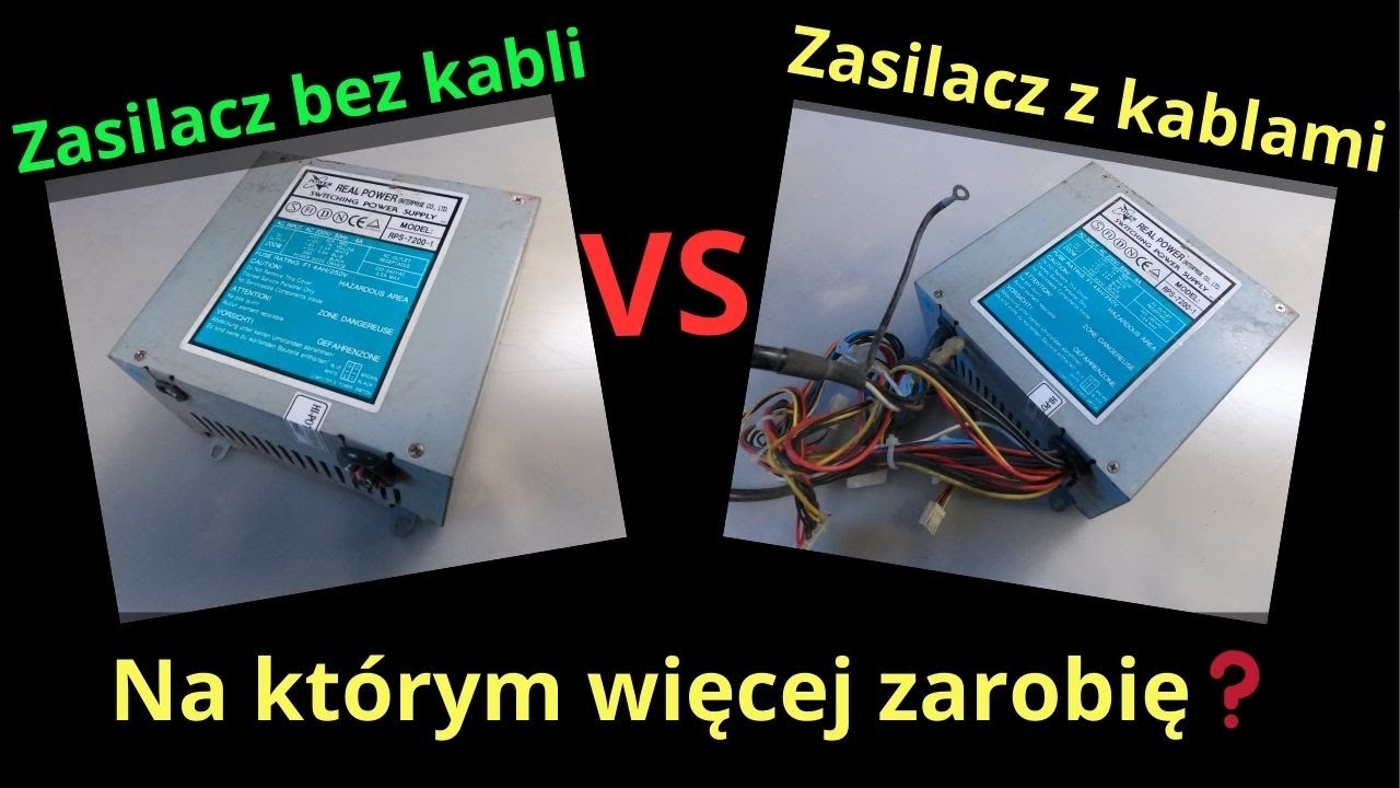 Zasilacz z kablami czy bez, na którym więcej zarobie?