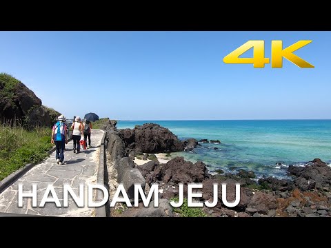 Handam Seaside Trail in Jeju Island | Walking Tour South Korea 4K UHD