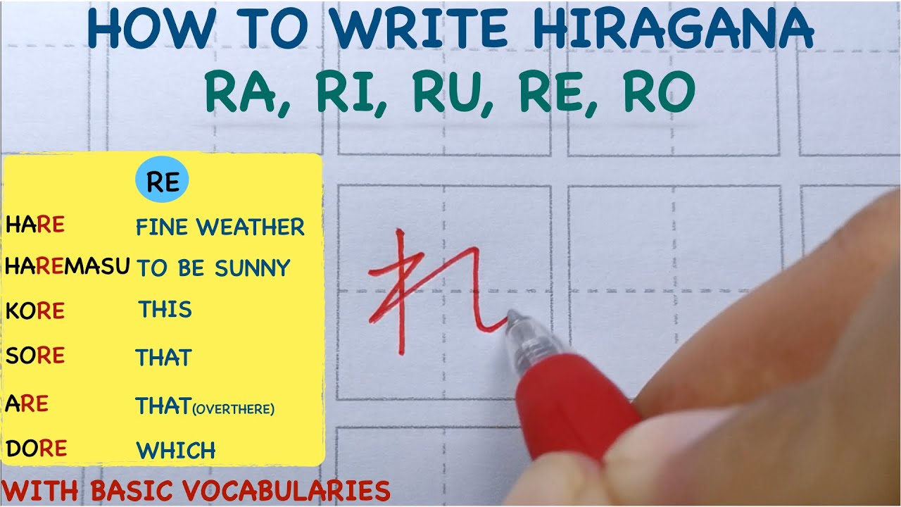 How To Write Hiragana | Japanese Alphabet |Ra Ri Ru Re Ro |Correct Stroking