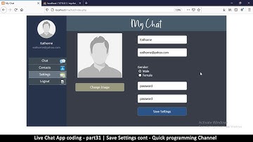 Live chat app | Part31 Save Settings cont. | Javascript, AJAX, HTML, CSS, JSON, PHP, MYSQL Tutorial
