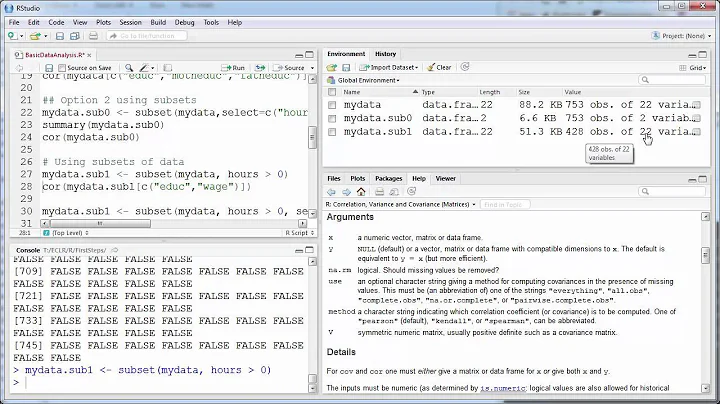 Basic Data Analysis in RStudio