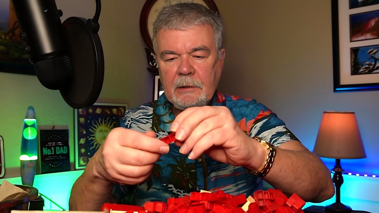 ASMR-сортировка винтажных пластиковых игрушечных кирпичиков