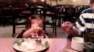 Funny Baby Lara spoon attack!