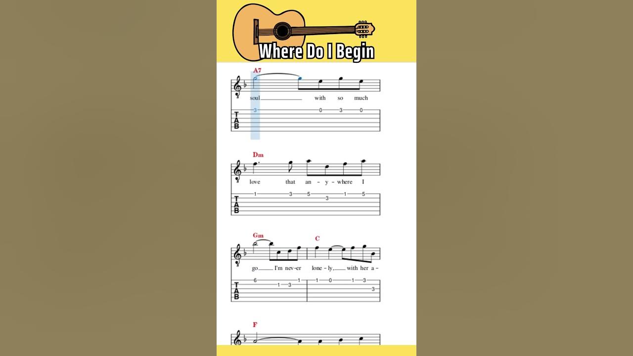 Where Do I Begin (Love Story) - tab guitar