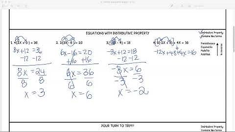 Solving two step equations with and without distributive property
