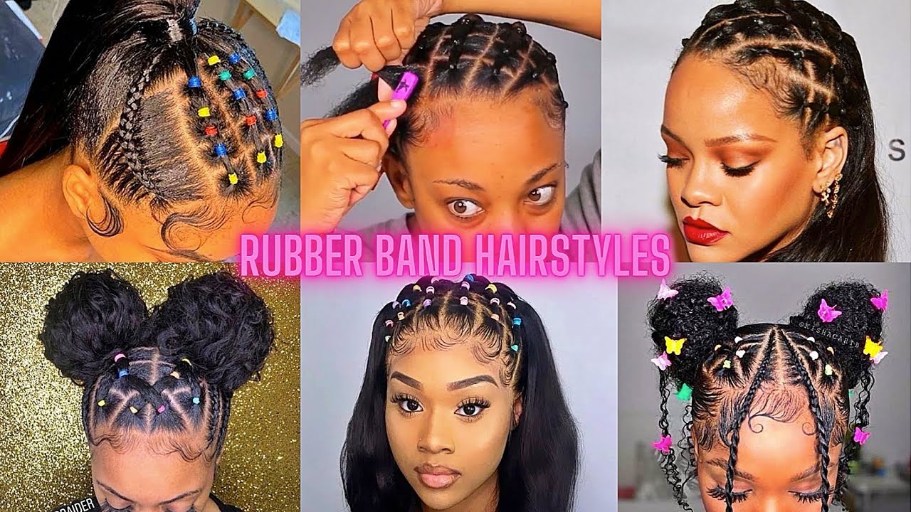 30 Rubber Band Hairstyles You Should Try | Rubber band hairstyles, Hair  twist styles, Natural hair bun styles