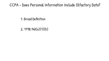 CCPA - Does Personal Information Include Olfactory Data?