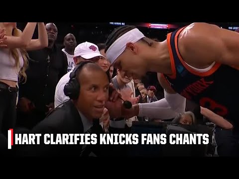 Josh Hart lets Reggie Miller know what the Knicks fans were chanting 🤣 | NBA on ESPN