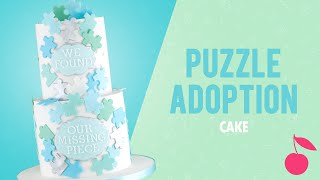 Puzzle Adoption Cake Tutorial | How To | Blue and Green | Cherry School screenshot 5