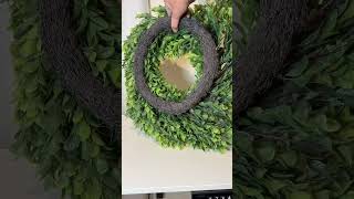 Large Artificial Boxwood Wreath: Front Door Decor for Spring & Summer