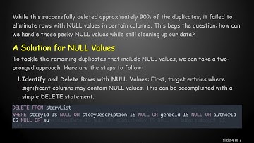 How to Delete Multiple Duplicate Rows from a Database, Including NULL Values
