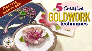 FIVE ways to have fun with your goldwork embroidery threads and metals!