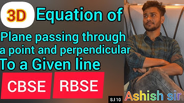3D | equation of a plane passing through a point and perpendicular to given line |Series Lec 10