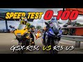 Gsxr150 vs r15 v3  speed test 0100   r15 v3 rider challenged me  xtreme biker mizan  mawa