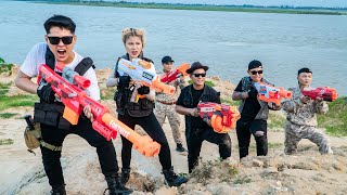 LTT Game Nerf War : Couple SEAL X Warriors Nerf Guns Fight Mr Zero Crazy Band Of Robbers On The Run