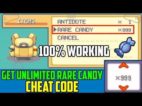 How To Get Unlimited Rare Candy In Pokemon Fire Red Cheat Code