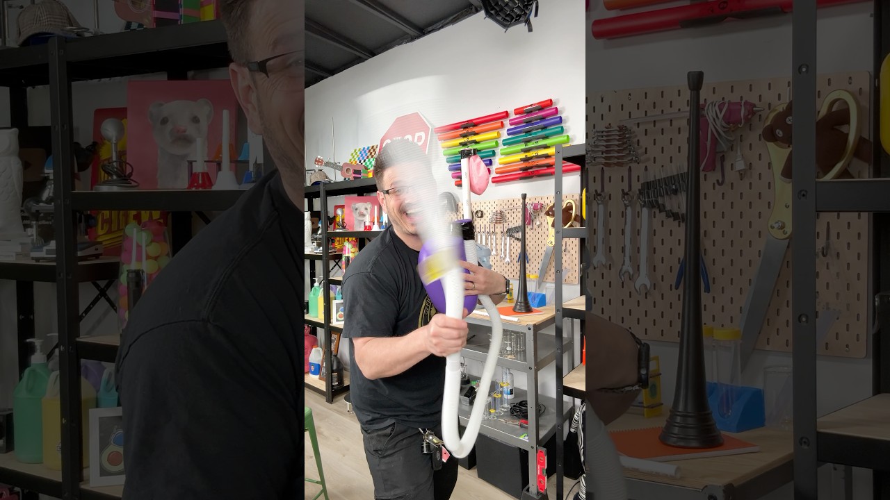 Spinning PVC Pipe Balloon Horn #diy #pvc #balloon #horn #tutorial