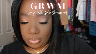 Achieve this EASY soft gold eyeshadow look.  FAKE CUT CREASE! #makeupover40 #grwm