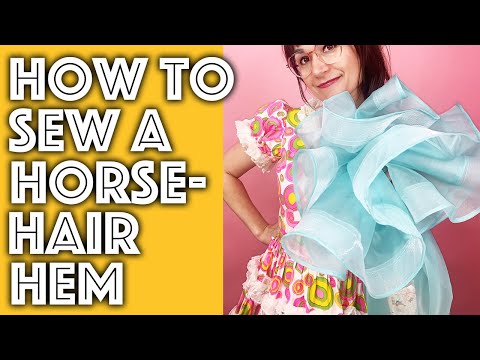 HOW TO SEW HORSEHAIR BRAID  Diy Full Circle Skirt - PART 2 [ENG SUB] 