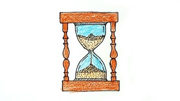 How to Draw Hourglass Step by Step / Very Easy Sand Clock Drawing / sand timer sketch